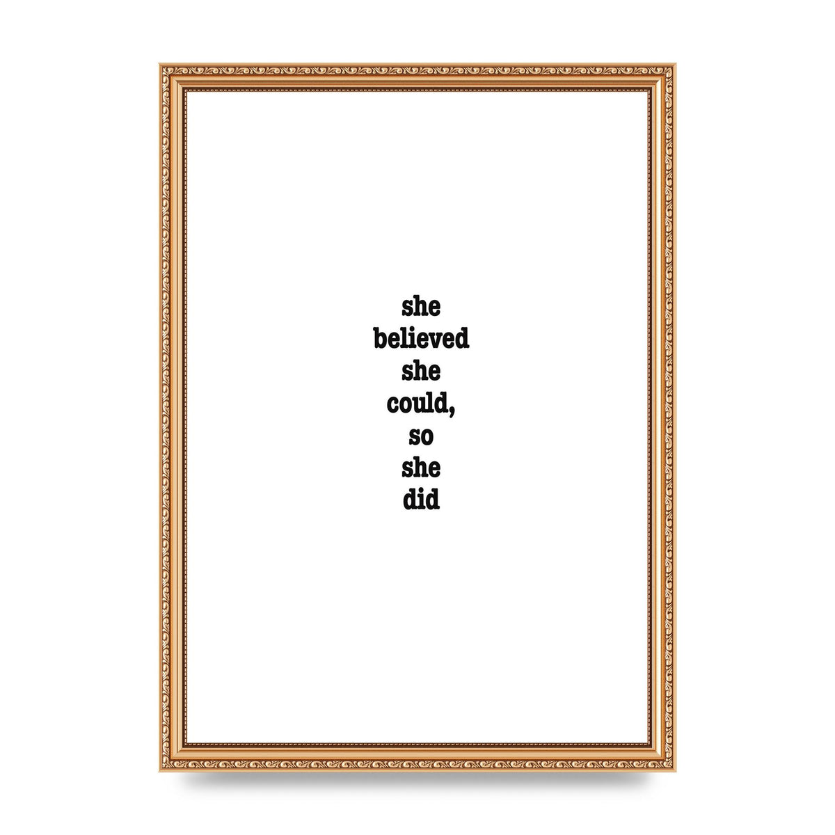 She Believed She Could So She Did Quote Inspirational" Art For The Home - A3 framed