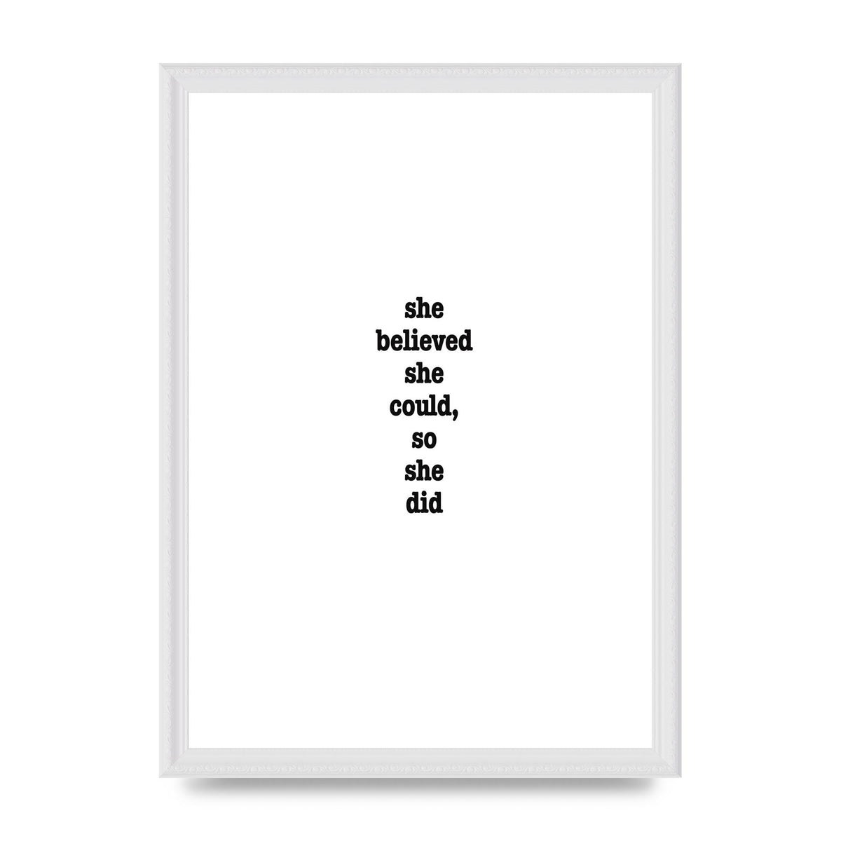 She Believed She Could So She Did Quote Inspirational" Art For The Home - A3 framed