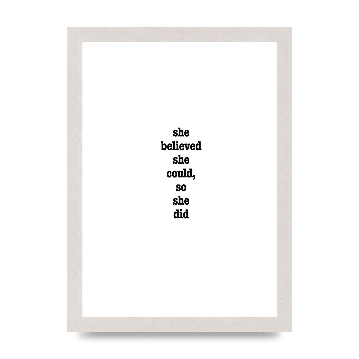 She Believed She Could So She Did Quote Inspirational" Art For The Home - A4 framed