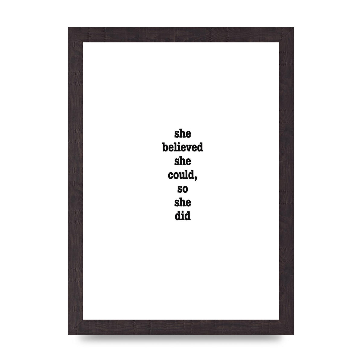 She Believed She Could So She Did Quote Inspirational" Art For The Home - A4 framed