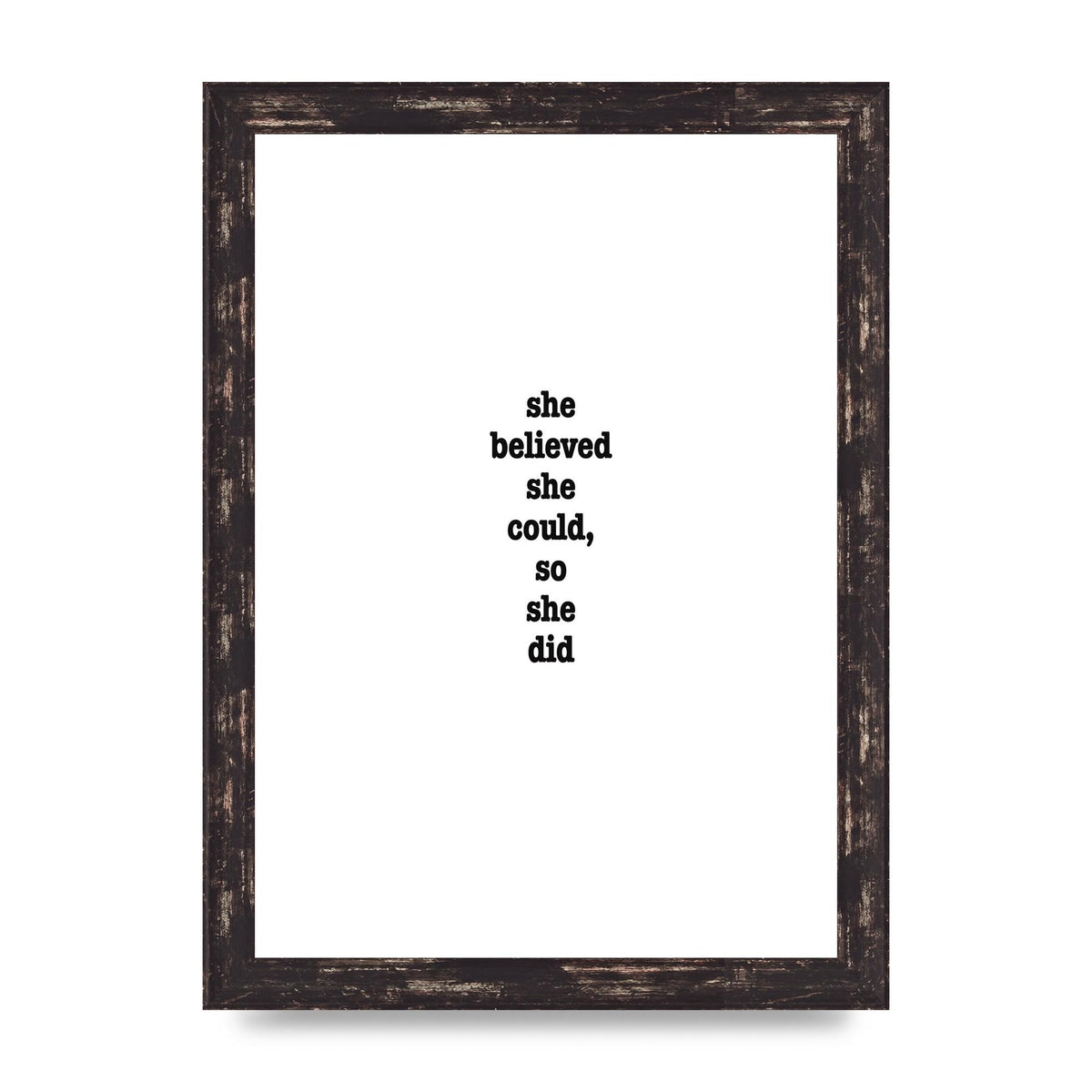 She Believed She Could So She Did Quote Inspirational" Art For The Home - A4 framed