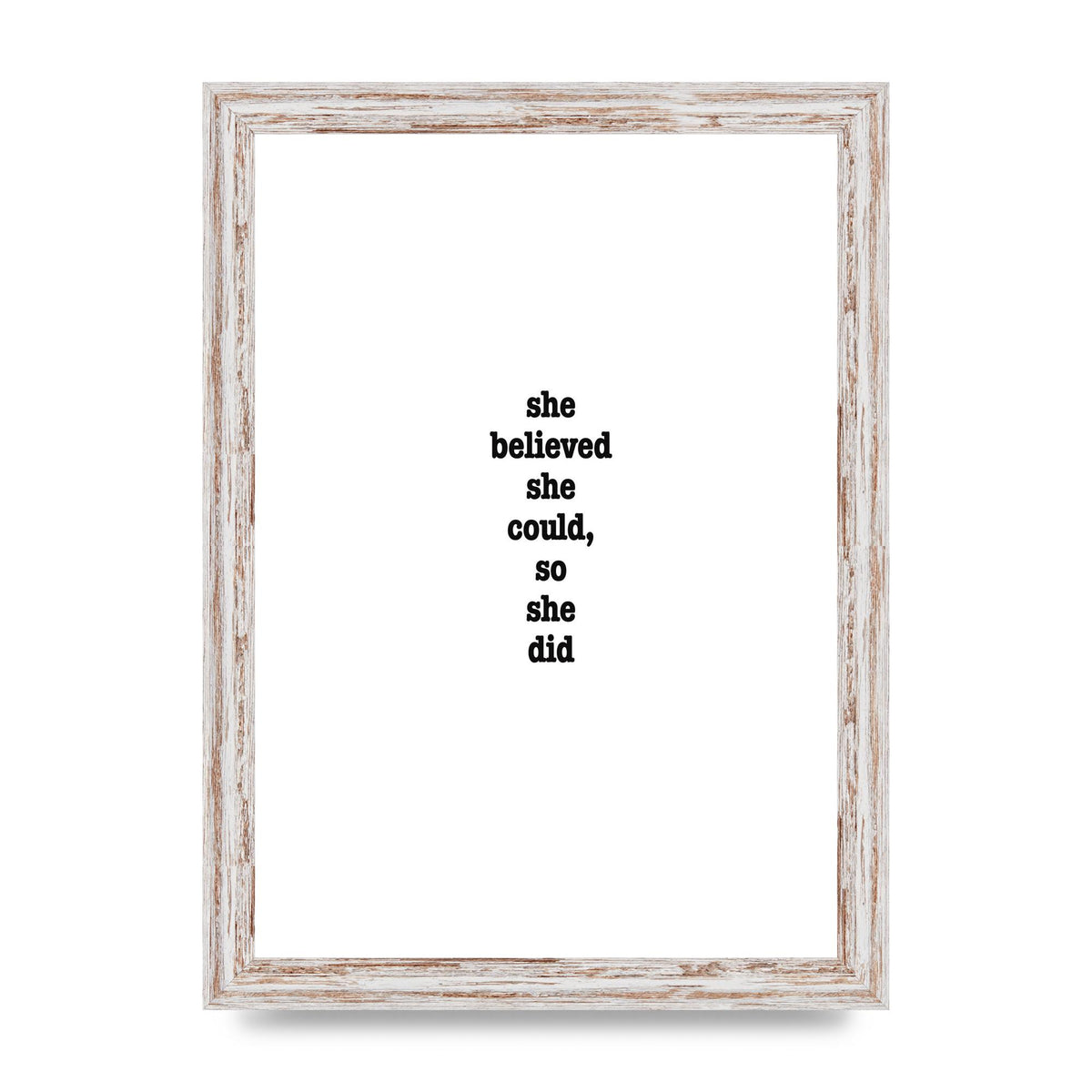 She Believed She Could So She Did Quote Inspirational" Art For The Home - A4 framed