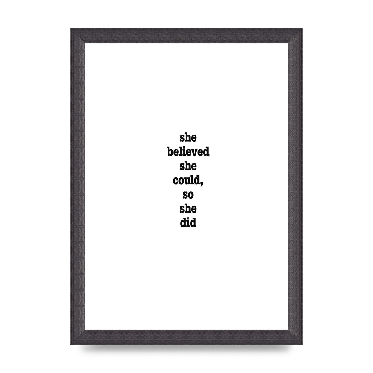 She Believed She Could So She Did Quote Inspirational" Art For The Home - A4 framed