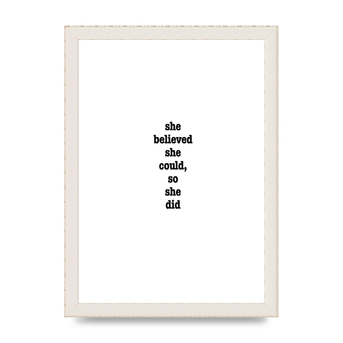 She Believed She Could So She Did Quote Inspirational" Art For The Home - A4 framed
