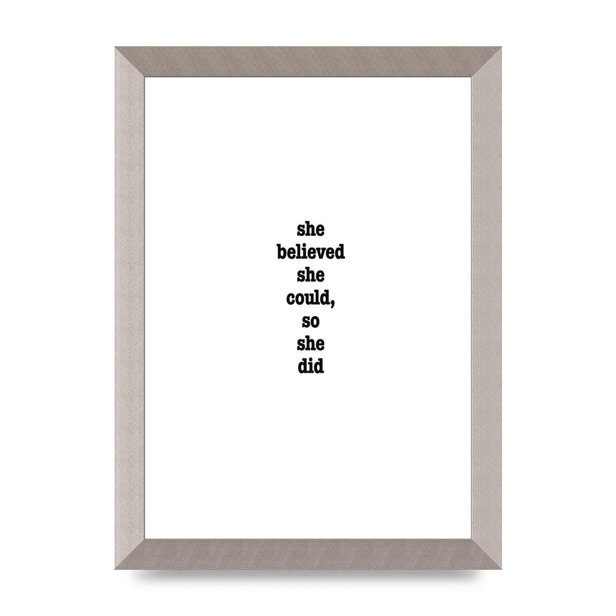 She Believed She Could So She Did Quote Inspirational" Art For The Home - A4 framed