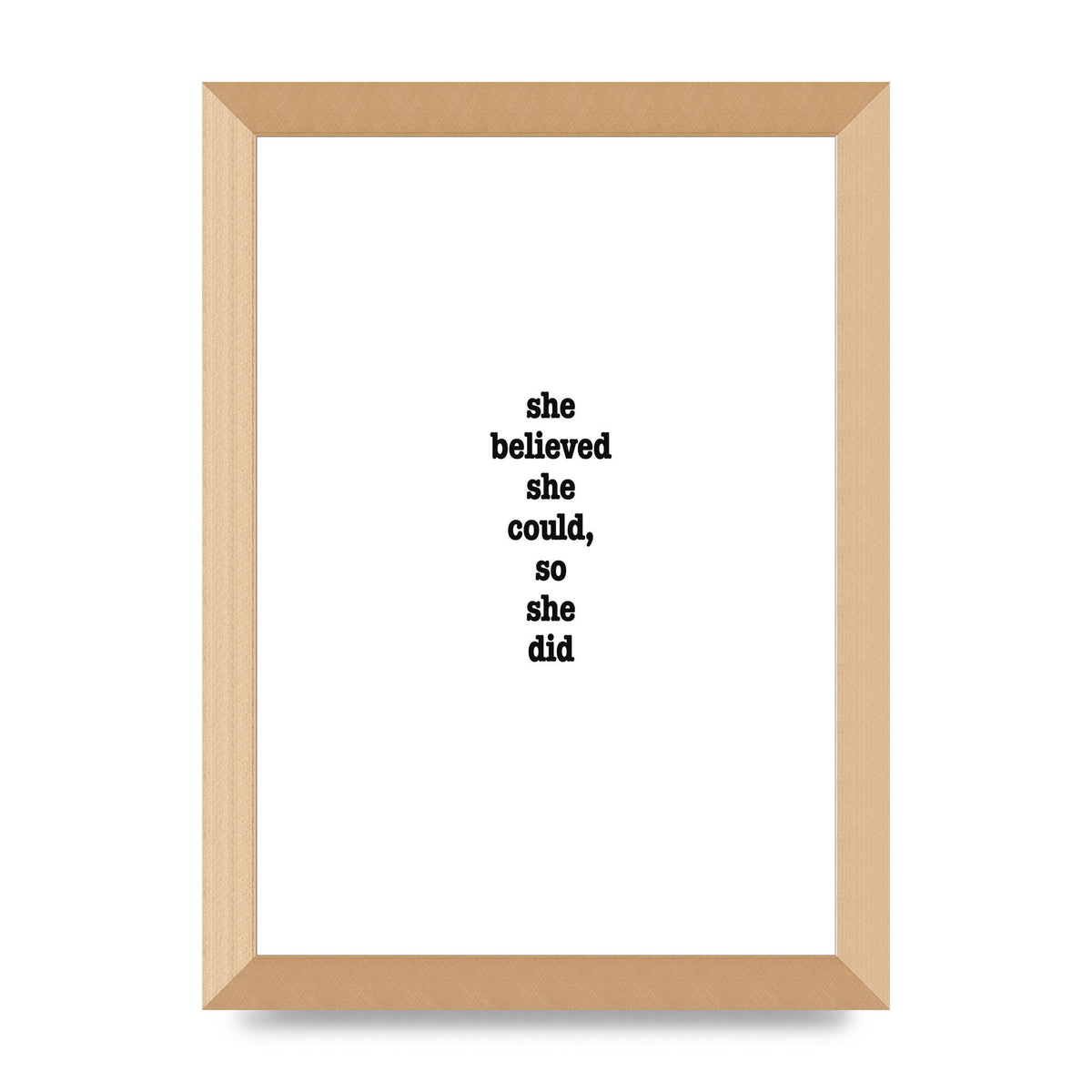 She Believed She Could So She Did Quote Inspirational" Art For The Home - A4 framed