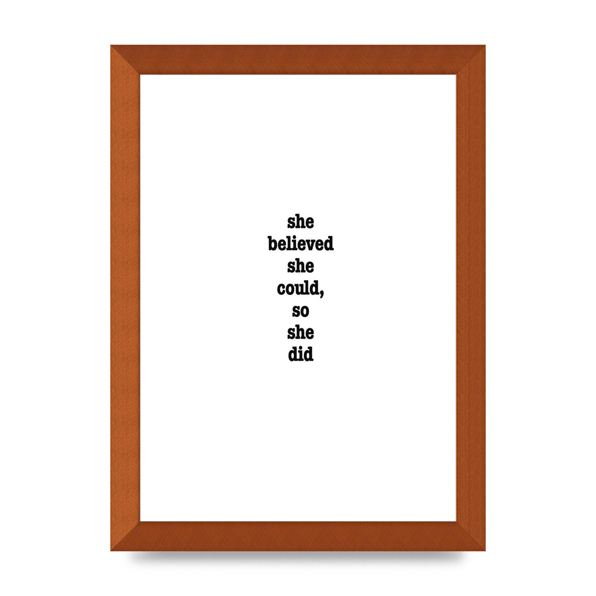 She Believed She Could So She Did Quote Inspirational" Art For The Home - A4 framed