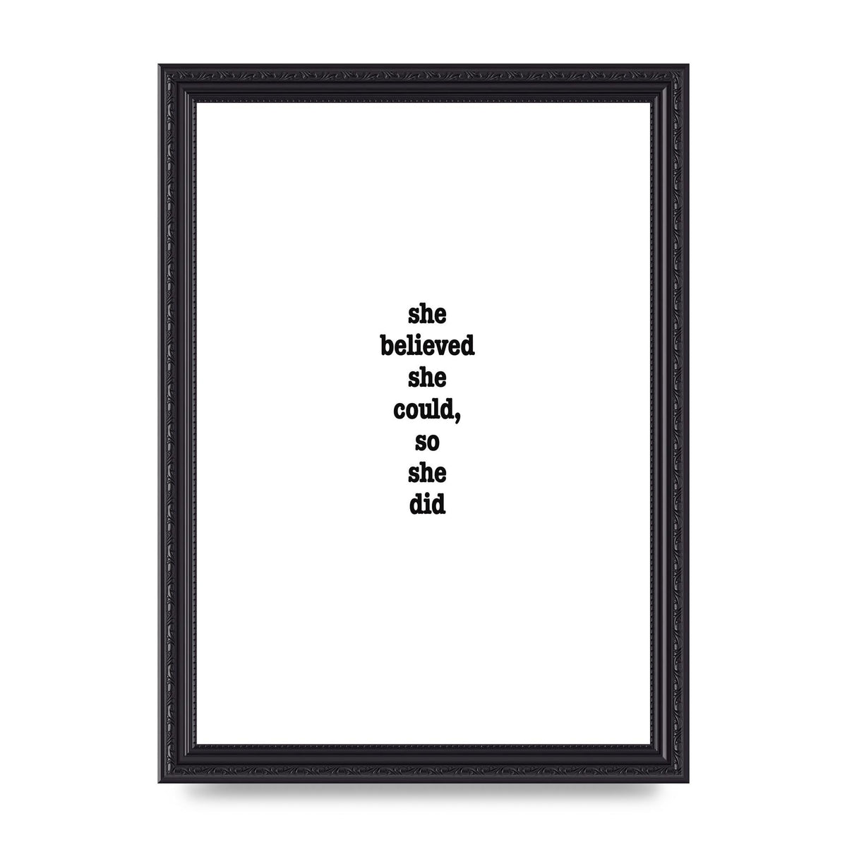 She Believed She Could So She Did Quote Inspirational" Art For The Home - A4 framed