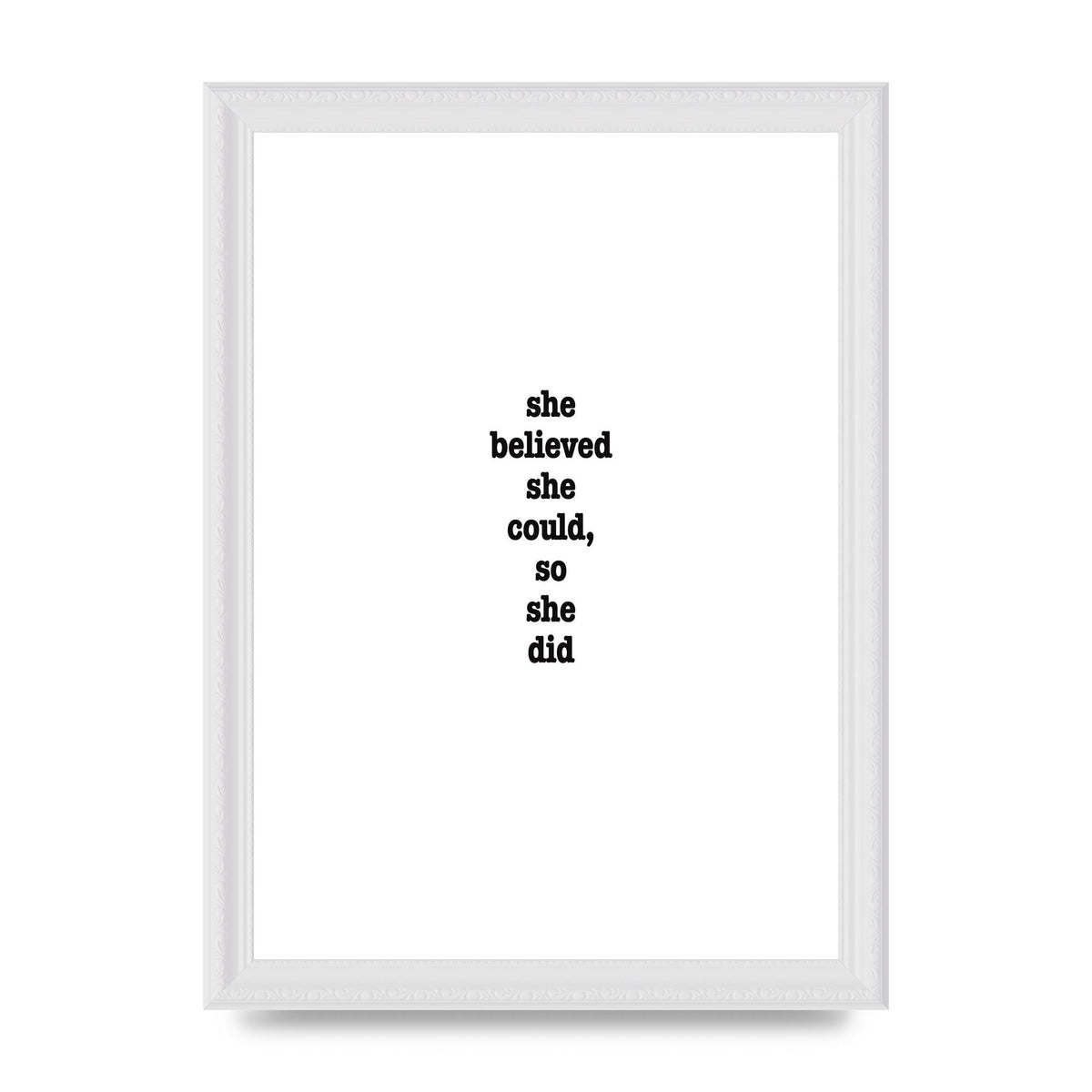 She Believed She Could So She Did Quote Inspirational" Art For The Home - A4 framed
