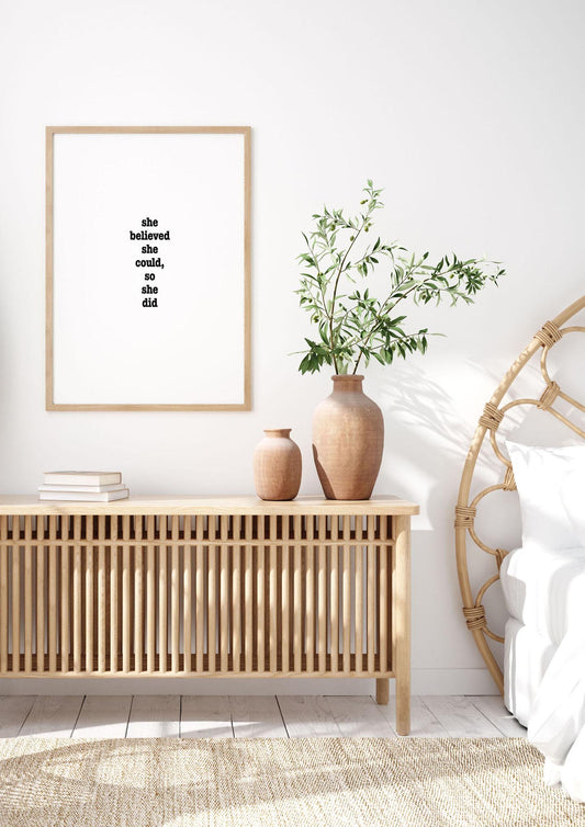 She Believed She Could So She Did Quote Inspirational" Art For The Home - bedroom 3