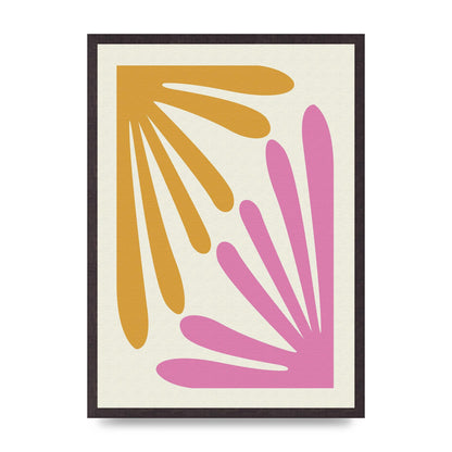 Textured Pink Yellow Coral Series One Art For The Home - A2 framed
