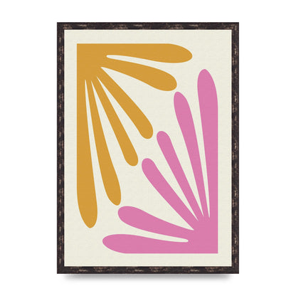 Textured Pink Yellow Coral Series One Art For The Home - A2 framed