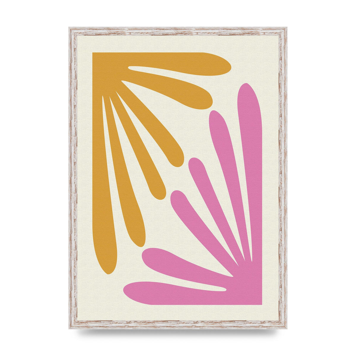 Textured Pink Yellow Coral Series One Art For The Home - A2 framed