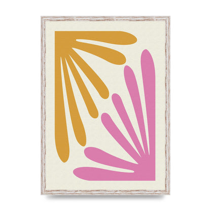 Textured Pink Yellow Coral Series One Art For The Home - A2 framed