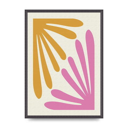Textured Pink Yellow Coral Series One Art For The Home - A2 framed