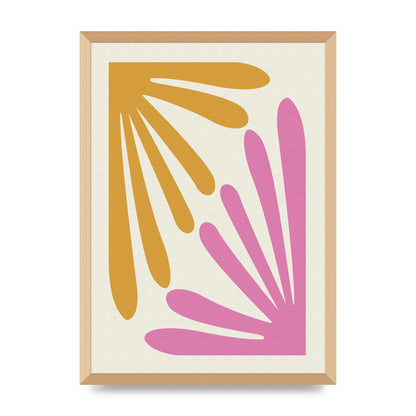 Textured Pink Yellow Coral Series One Art For The Home - A2 framed