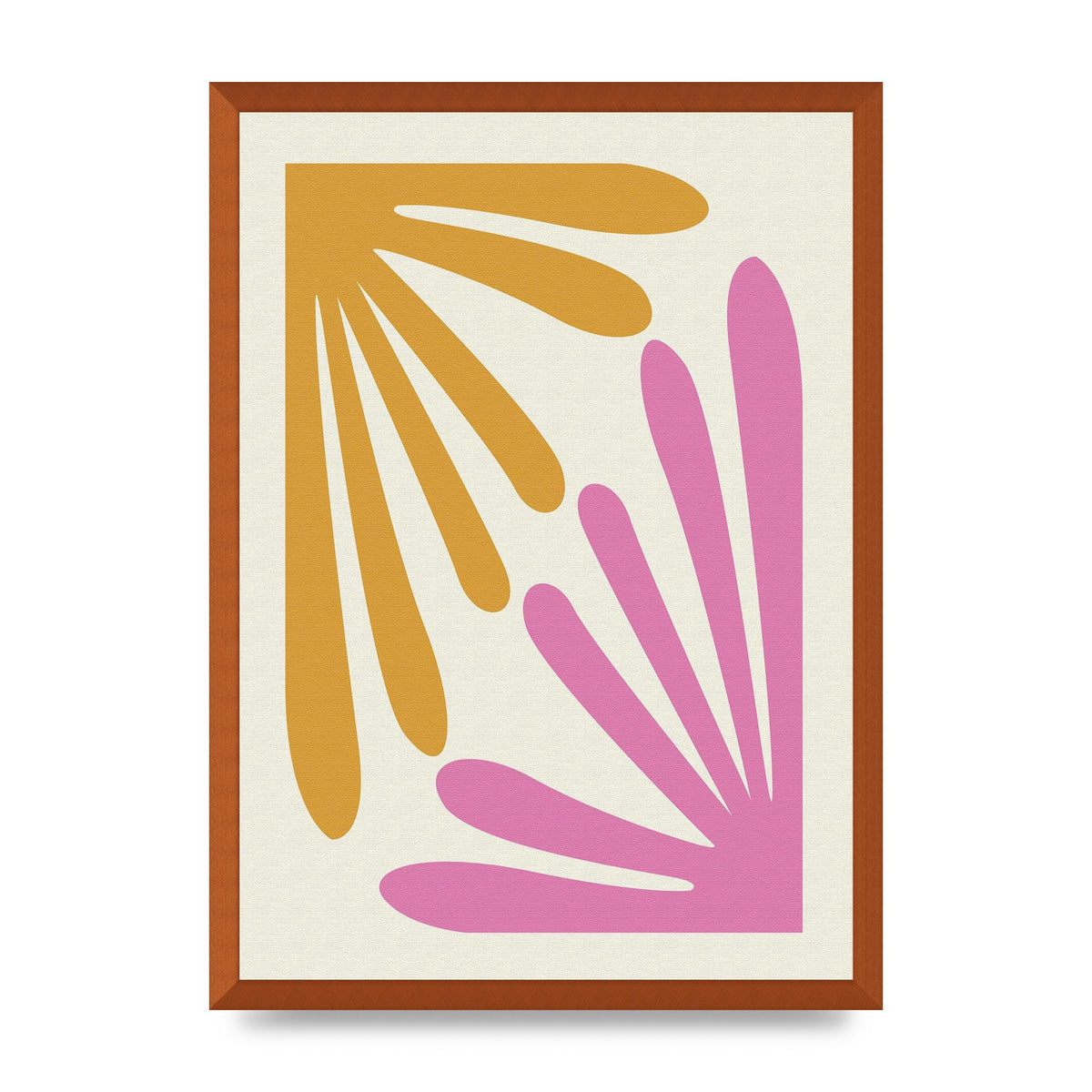 Textured Pink Yellow Coral Series One Art For The Home - A2 framed
