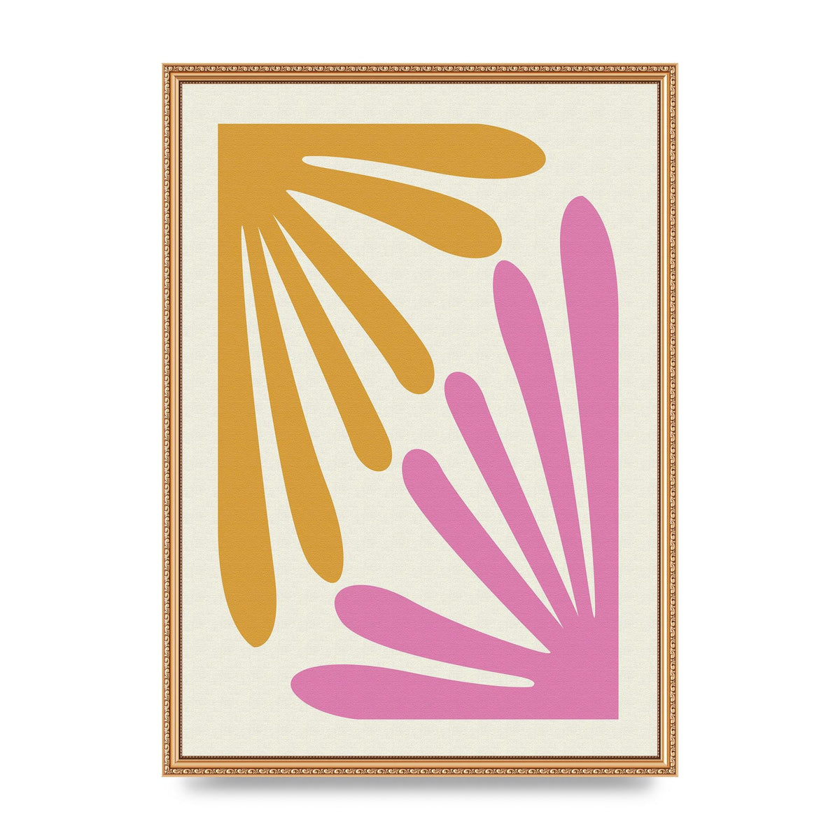Textured Pink Yellow Coral Series One Art For The Home - A2 framed