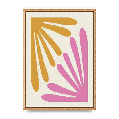 Textured Pink Yellow Coral Series One Art For The Home - A2 framed