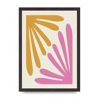 Textured Pink Yellow Coral Series One Art For The Home - A3 framed