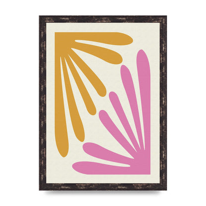 Textured Pink Yellow Coral Series One Art For The Home - A3 framed