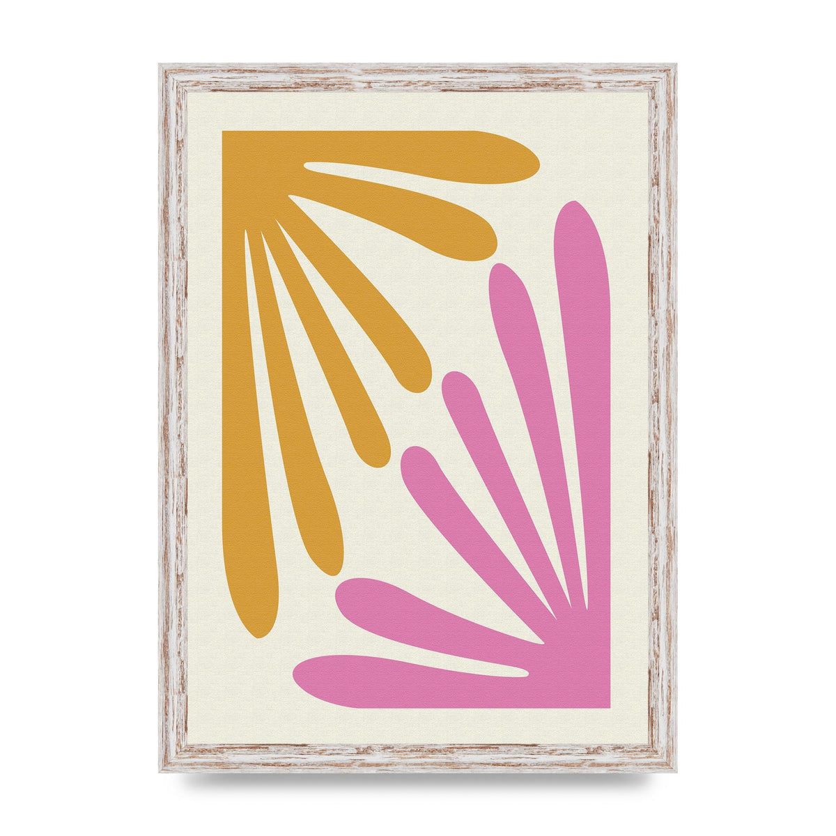 Textured Pink Yellow Coral Series One Art For The Home - A3 framed