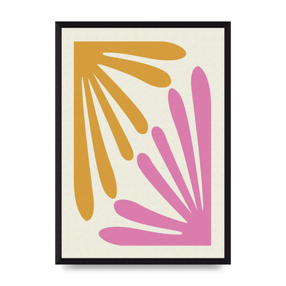 Textured Pink Yellow Coral Series One Art For The Home - A3 framed