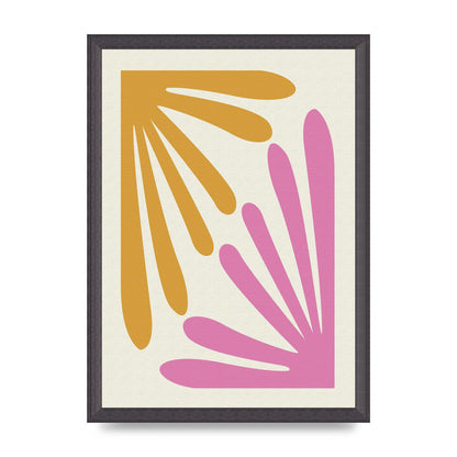 Textured Pink Yellow Coral Series One Art For The Home - A3 framed