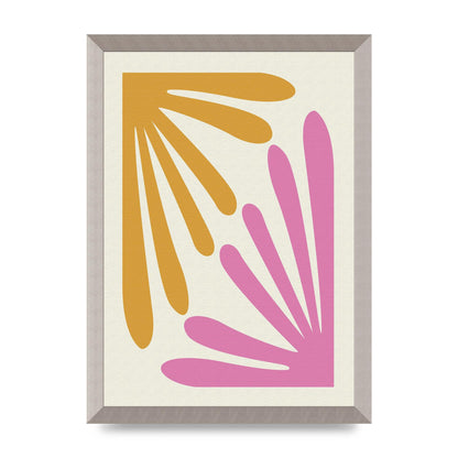 Textured Pink Yellow Coral Series One Art For The Home - A3 framed