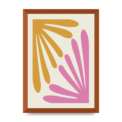 Textured Pink Yellow Coral Series One Art For The Home - A3 framed