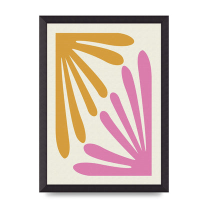 Textured Pink Yellow Coral Series One Art For The Home - A3 framed