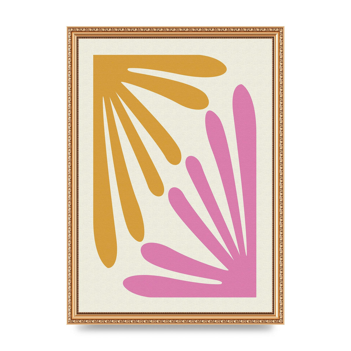 Textured Pink Yellow Coral Series One Art For The Home - A3 framed