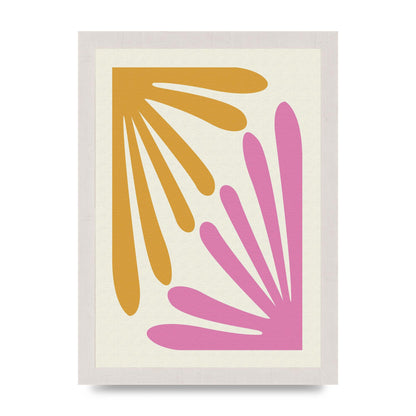 Textured Pink Yellow Coral Series One Art For The Home - A4 framed