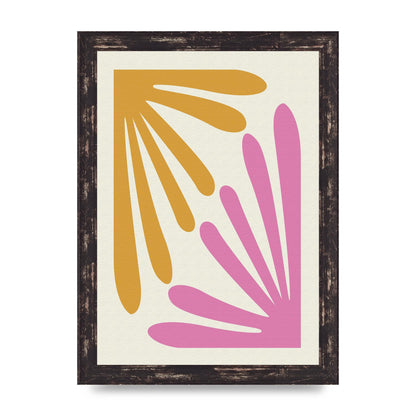 Textured Pink Yellow Coral Series One Art For The Home - A4 framed