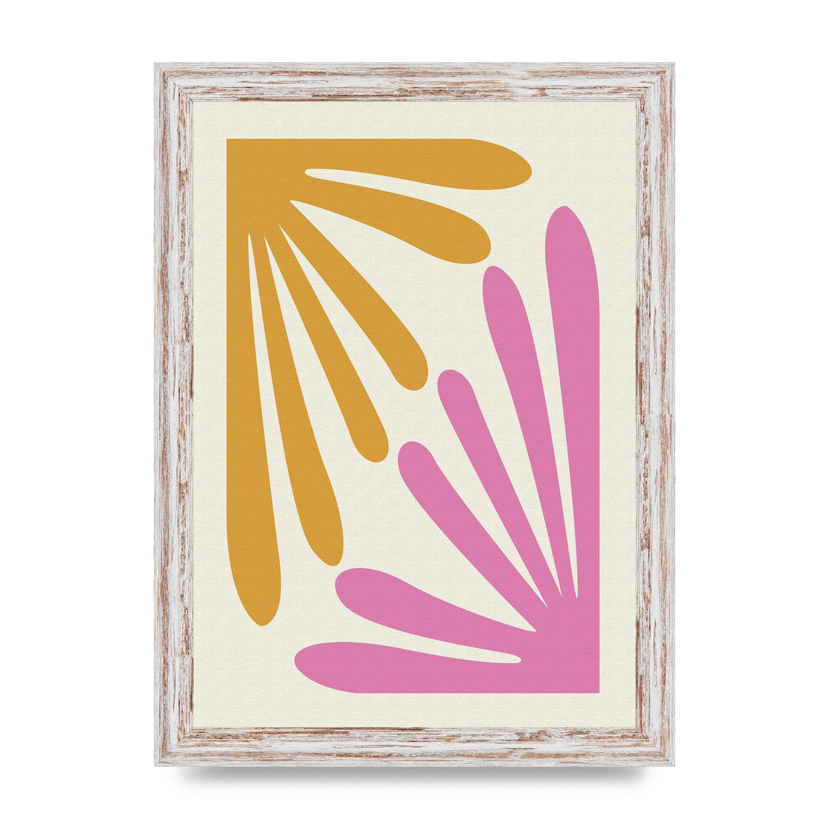 Textured Pink Yellow Coral Series One Art For The Home - A4 framed
