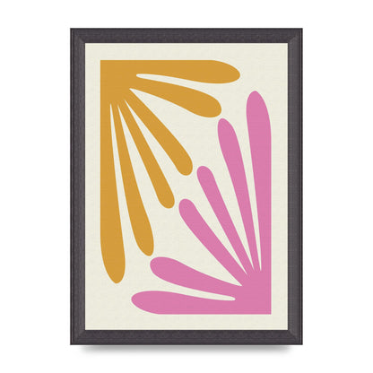 Textured Pink Yellow Coral Series One Art For The Home - A4 framed