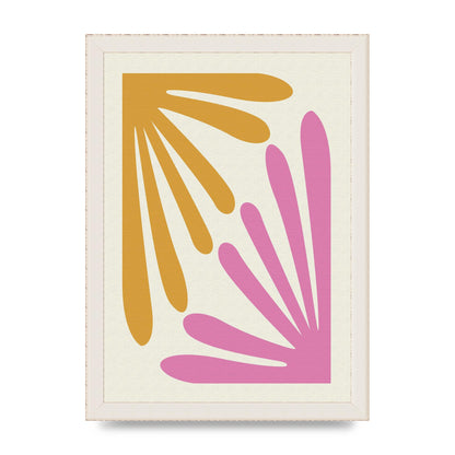 Textured Pink Yellow Coral Series One Art For The Home - A4 framed