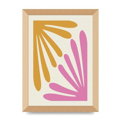 Textured Pink Yellow Coral Series One Art For The Home - A4 framed
