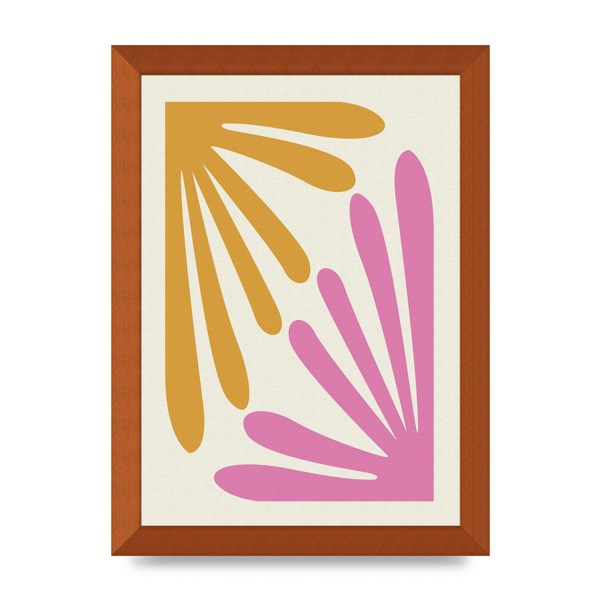 Textured Pink Yellow Coral Series One Art For The Home - A4 framed