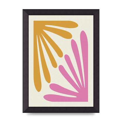 Textured Pink Yellow Coral Series One Art For The Home - A4 framed