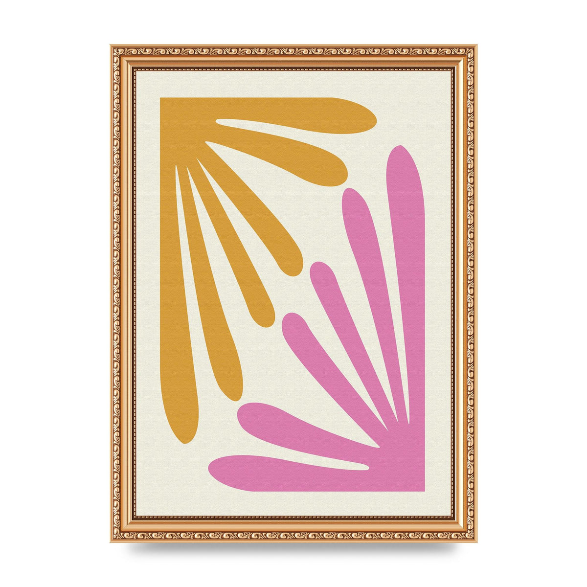 Textured Pink Yellow Coral Series One Art For The Home - A4 framed