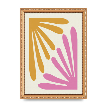 Textured Pink Yellow Coral Series One Art For The Home - A4 framed