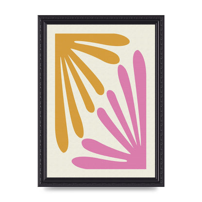 Textured Pink Yellow Coral Series One Art For The Home - A4 framed