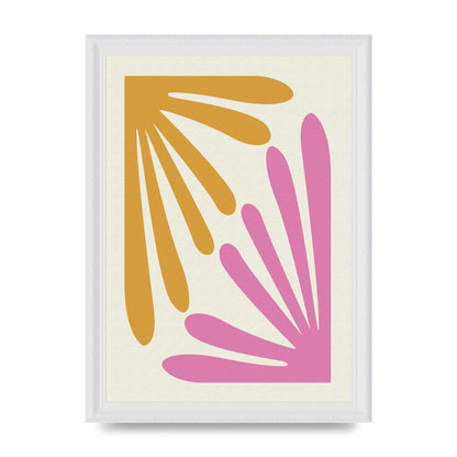 Textured Pink Yellow Coral Series One Art For The Home - A4 framed