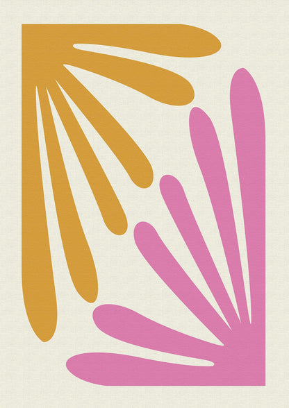 Textured Pink Yellow Coral Series One Art For The Home - detail