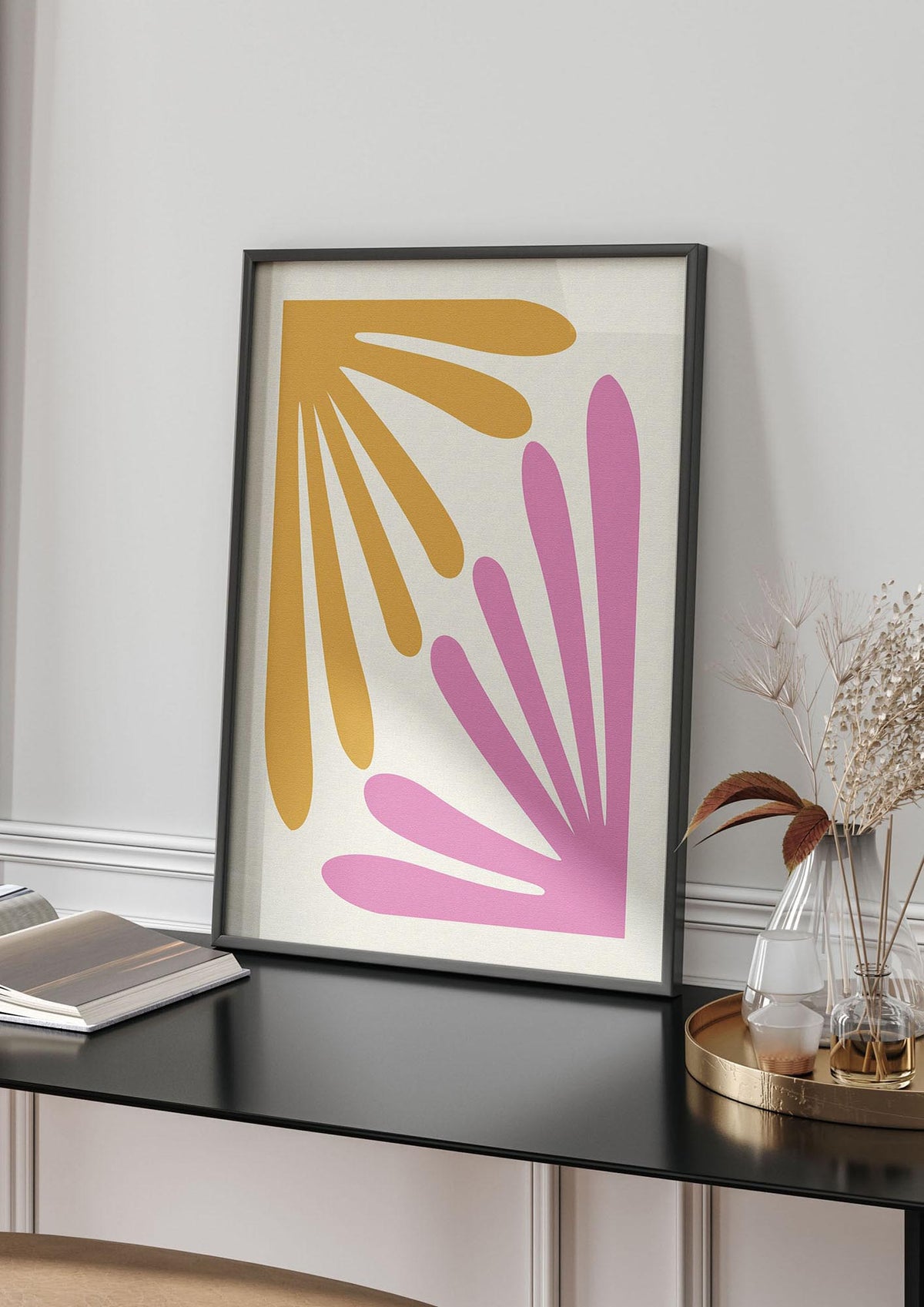 Textured Pink Yellow Coral Series One Art For The Home - living room 4