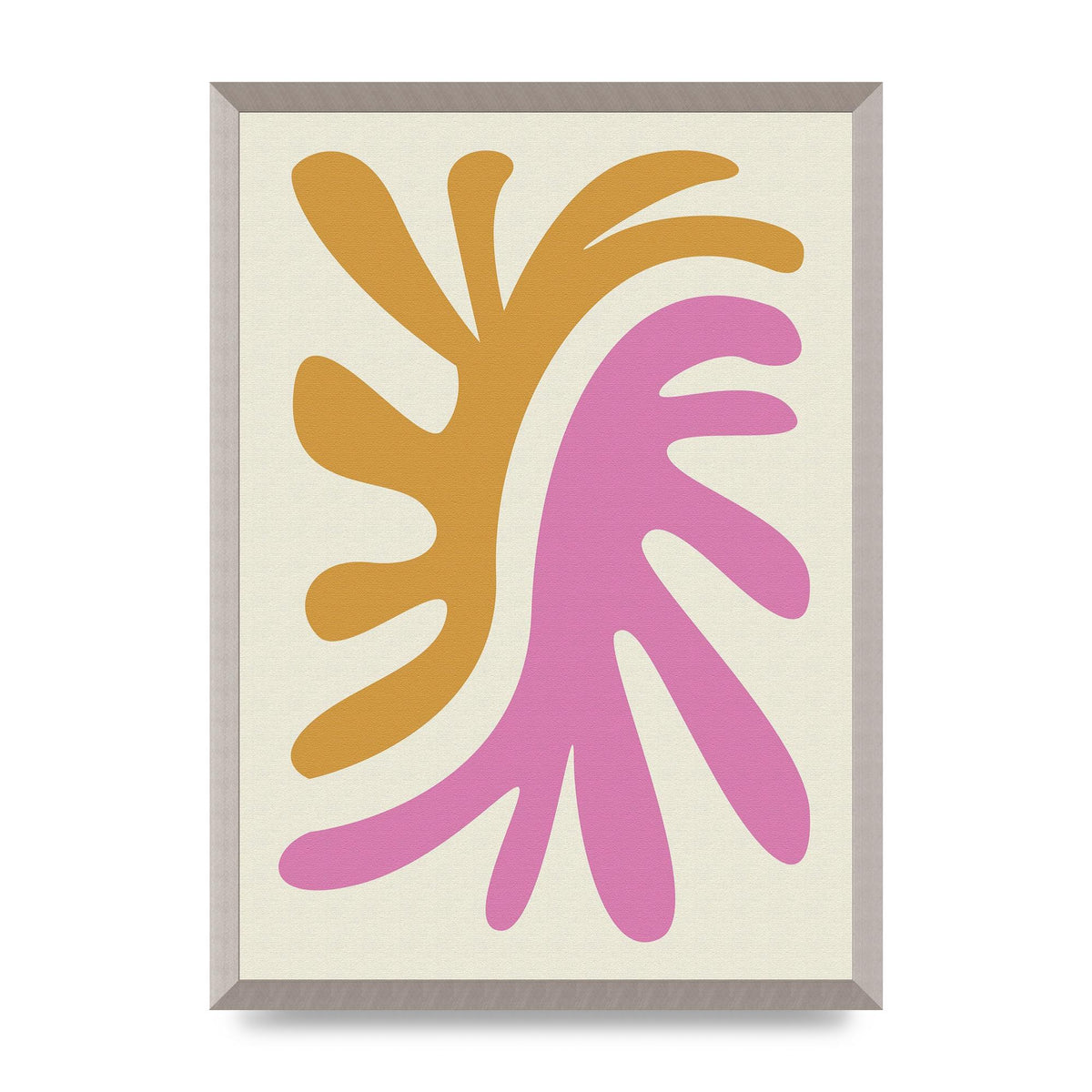 Textured Pink Yellow Coral Series Two Printed Poster - A2 framed