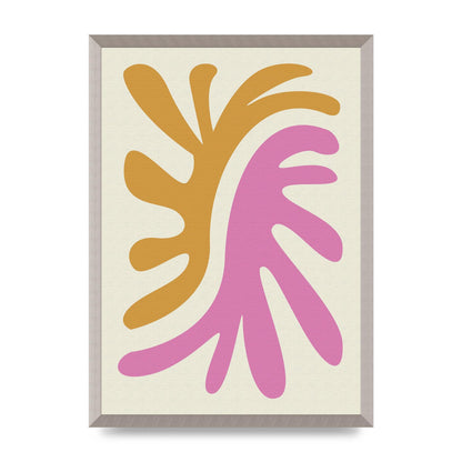 Textured Pink Yellow Coral Series Two Printed Poster - A2 framed
