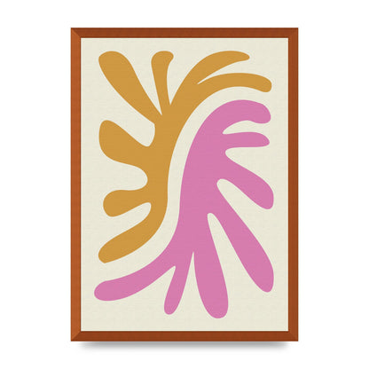 Textured Pink Yellow Coral Series Two Printed Poster - A2 framed
