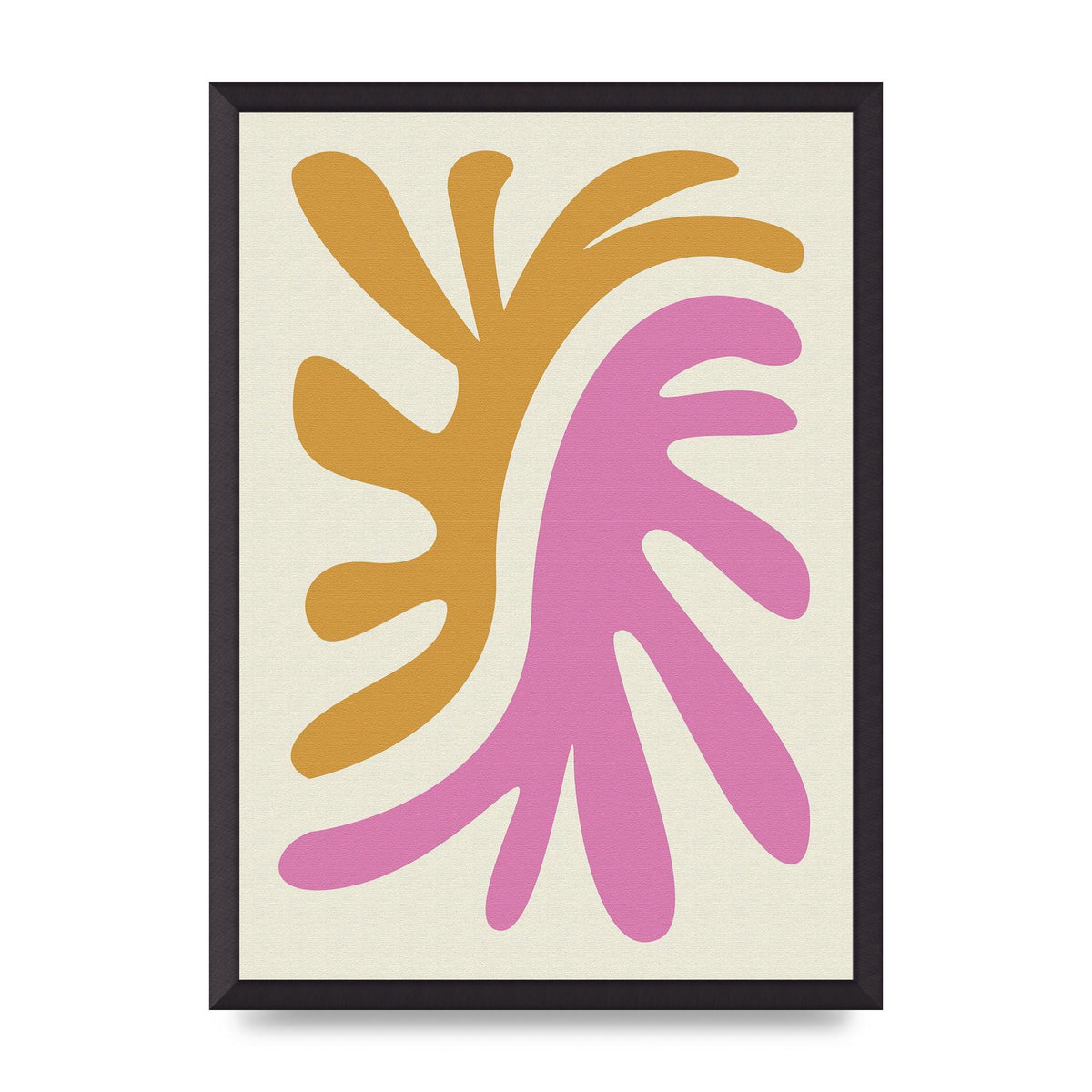 Textured Pink Yellow Coral Series Two Printed Poster - A2 framed